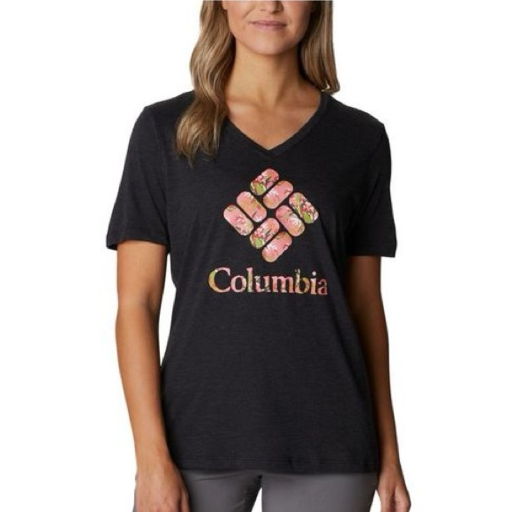 Columbia bluebird day relaxed v neck floral tee